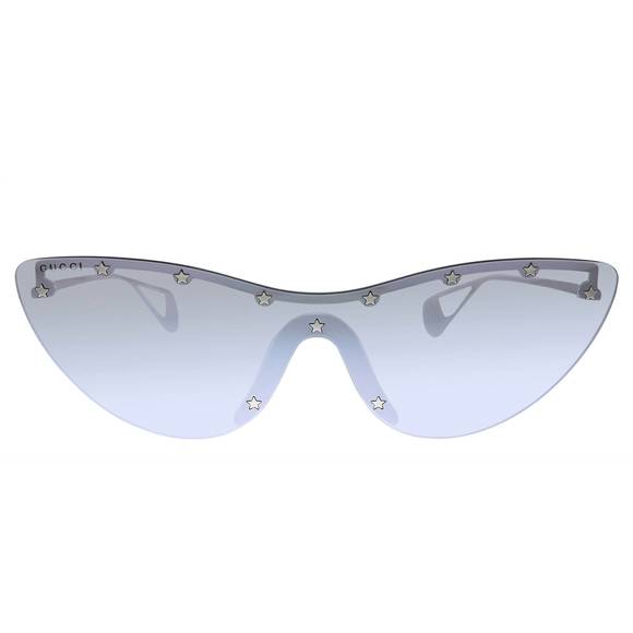 NEW GUCCI cat-eye metal sunglasses with mirror lens in silver - Picture 2 of 3